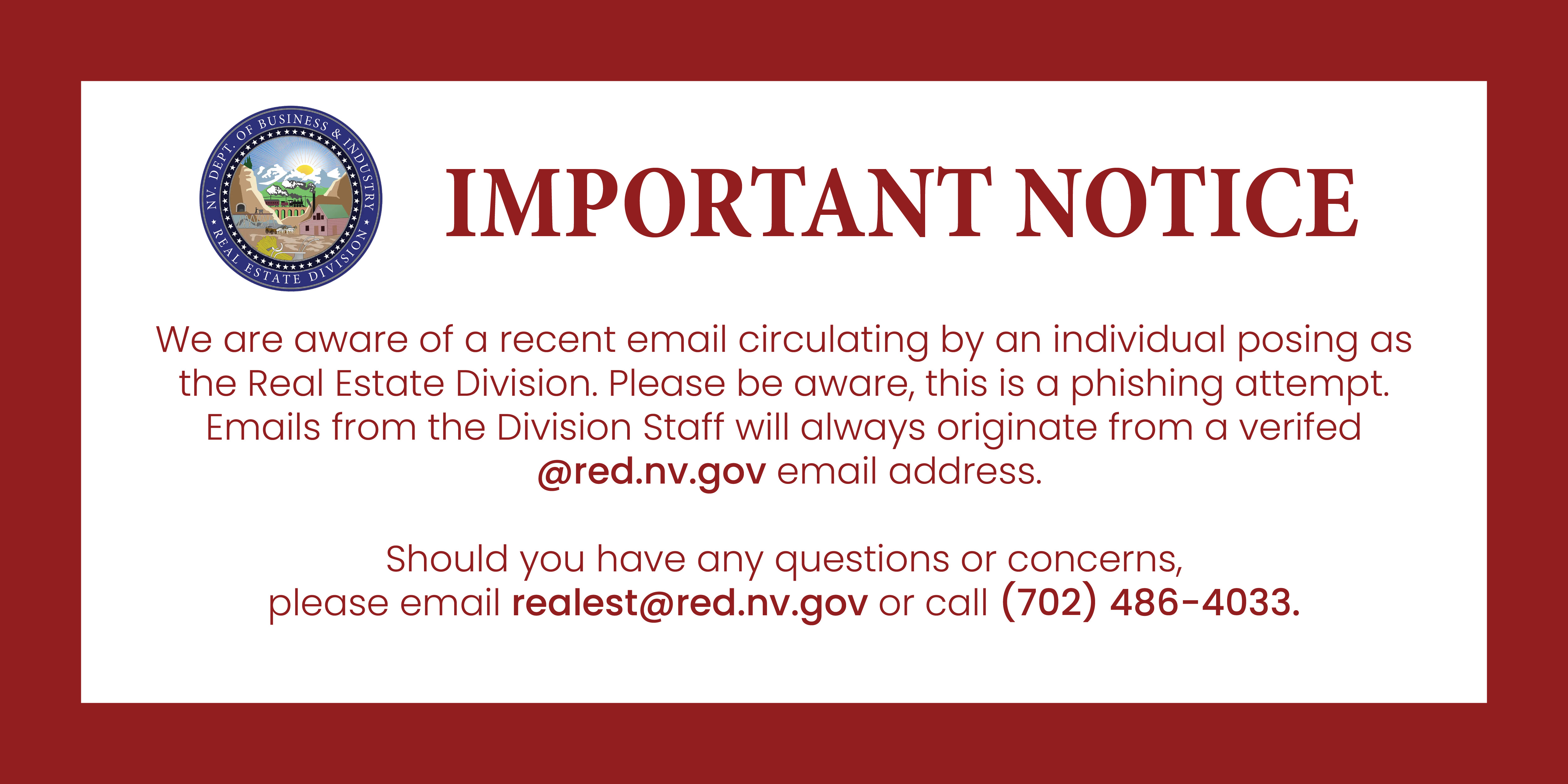 Important Notice: Phishing Attempt
