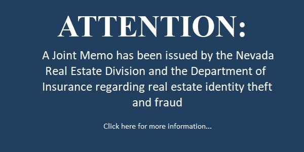 Real Estate Identity Theft and Fraud Alert Memo - NRED & DOI